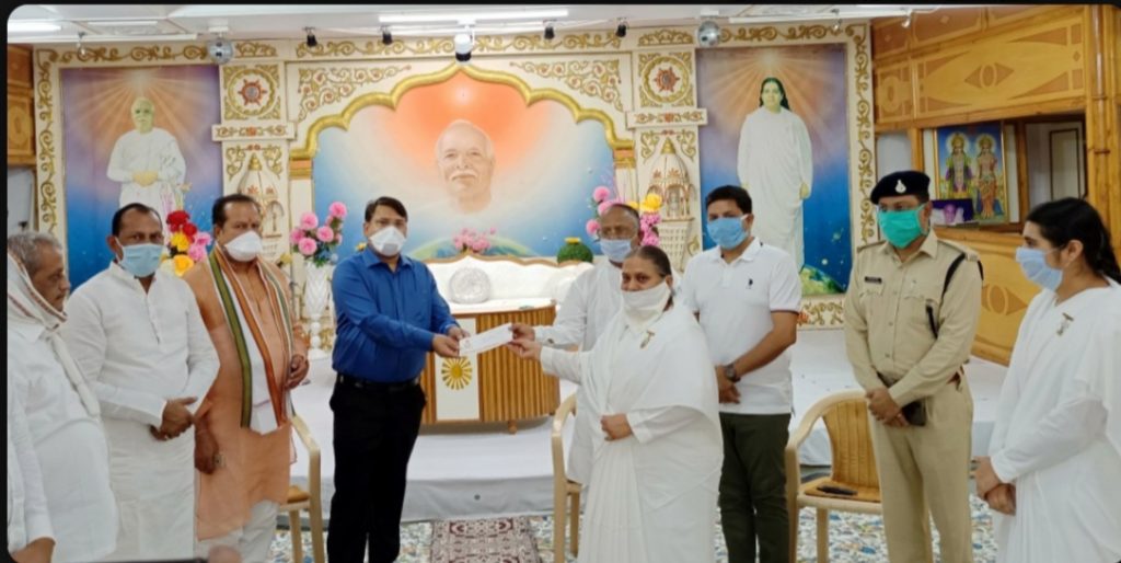 प्रधानमंत्री, मुख्यमंत्री एवं रेडक्रॉस राहत कोष में ब्रह्माकुमारी संस्थान का अनुकरणीय योगदान