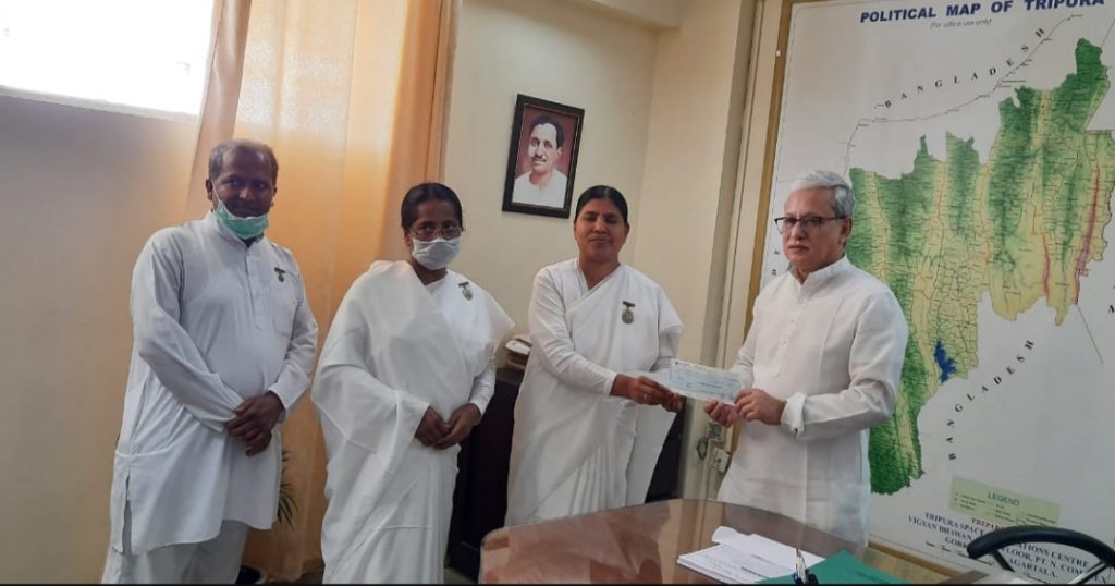 Donation to Covid-19 Relief Fund and Food Distribution by Brahma Kumaris, Tripura