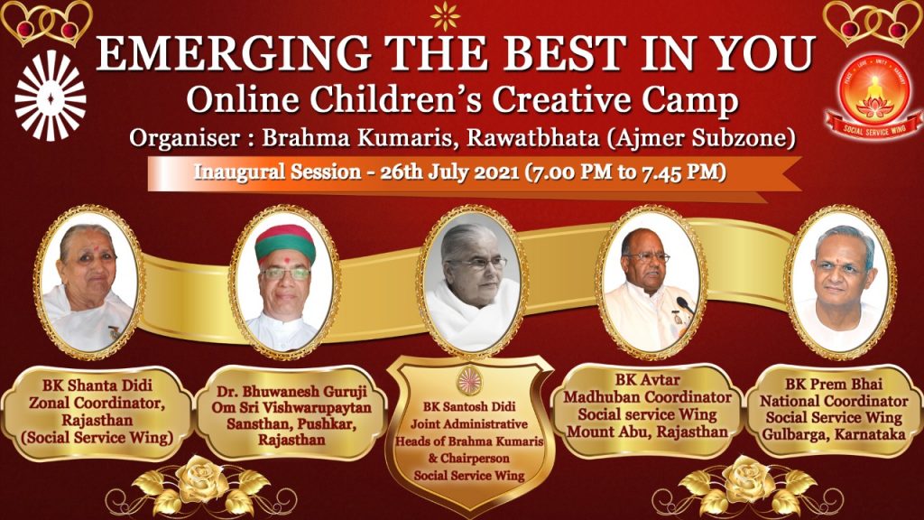 LIVE : 26th to 30th 07.00 PM : Emerging the best in you | online Children’s Creative Camp by Social Wing